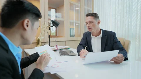 Business concept of 4k Resolution. The manager is having a meeting with a p.. Stock Footage 224528991