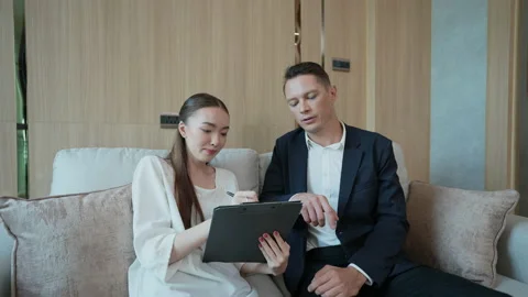 Business concept of 4k Resolution. The manager is meeting with the secretar.. Stock Footage 231429086