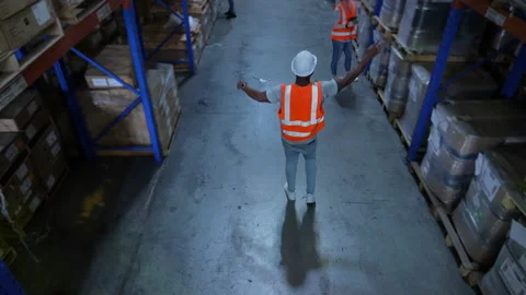 Business concept of 4k Resolution. The supervisor is walking to inspect the w Stock Footage 166528820