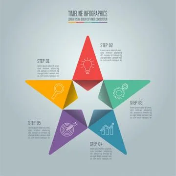 Business concept with 5 options, steps or processes. Stock Illustration