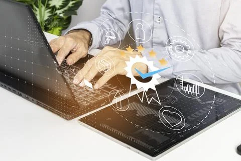 Business concept about quality work performance in business by being recogn.. Stock Photos