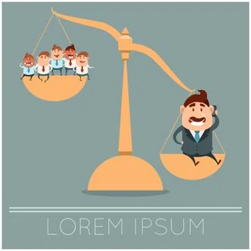 Business concept about weight of workers Stock Illustration