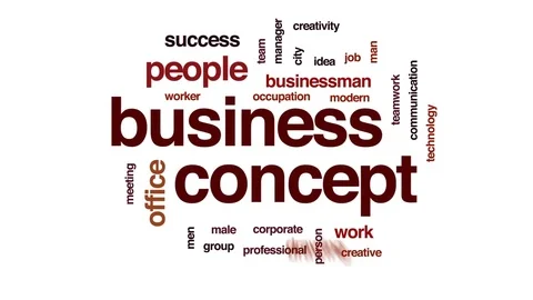 Business concept animated word cloud, text design animation. Stock Footage 74780338