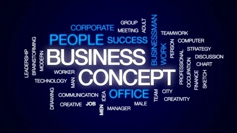 Business concept animated word cloud, text design animation. Stock Footage 74903311
