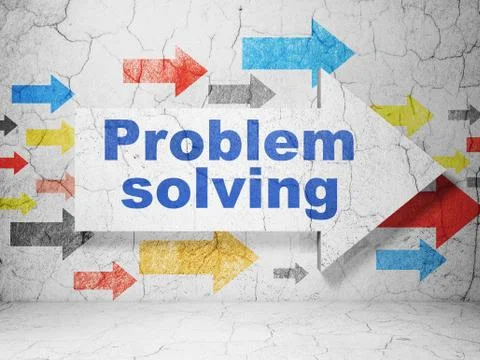 Business concept: arrow with Problem Solving on grunge wall background Illustrazione stock