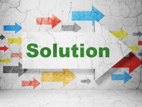 Business concept: arrow with Solution on grunge wall background イラスト素材
