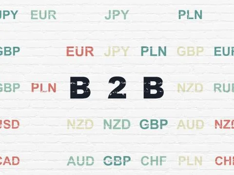 Business concept: B2b on wall background イラスト素材