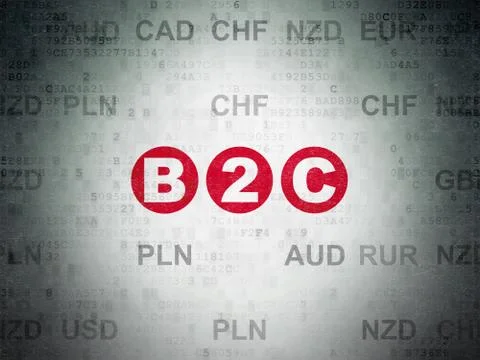 Business concept: B2c on Digital Data Paper background イラスト素材