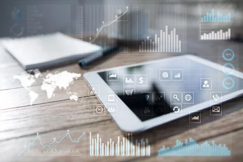 Business concept background. Virtual screen with empty space for text. Stock-Fotos