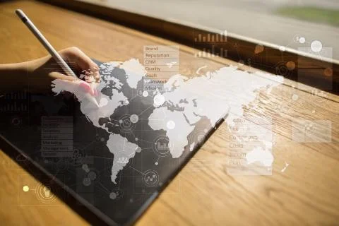 Business concept background. Virtual screen with empty space for text. Internet Fotos de archivo