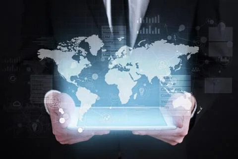 Business concept background. Virtual screen with empty space for text. Internet Stock-Fotos