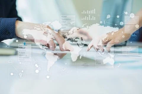 Business concept background. Virtual screen with empty space for text. Internet Fotos de archivo