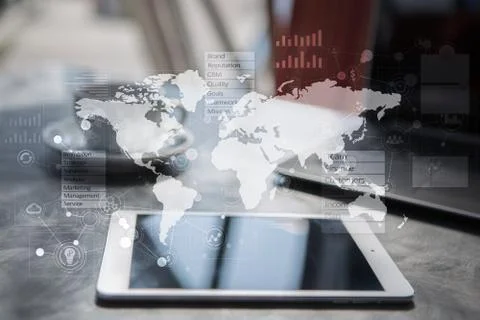 Business concept background. Virtual screen with empty space for text. Internet Stock Photos
