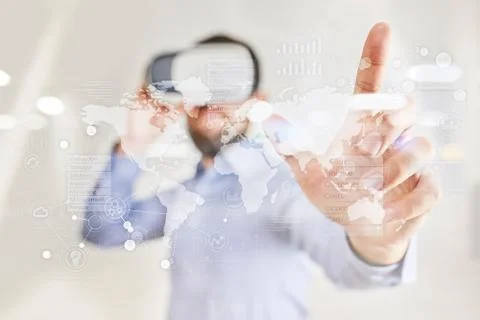 Business concept background. Virtual screen with empty space for text. Internet Fotos de archivo