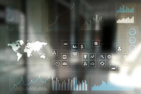 Business concept background. Virtual screen with empty space for text. Internet Stockfoto's