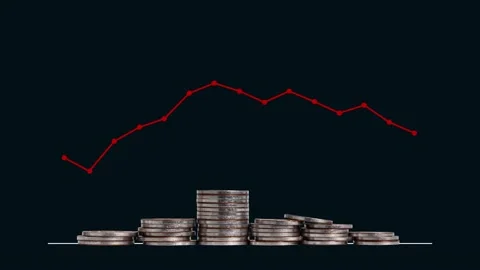 Business concept with bar graph and line graph. Stock Footage 232600515