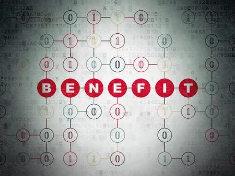 Business concept: Benefit on Digital Data Paper background Stock Illustration