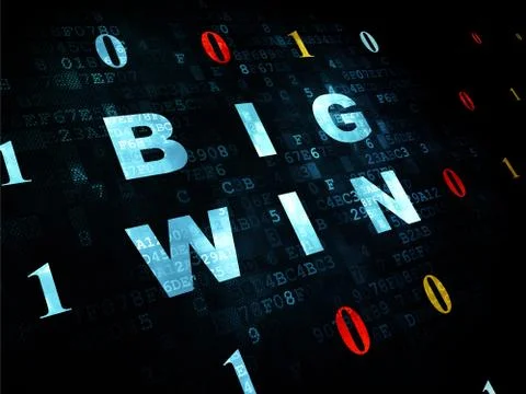 Business concept: Big Win on Digital background Stock Illustration