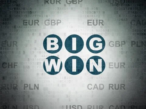 Business concept: Big Win on Digital Data Paper background 库存插图