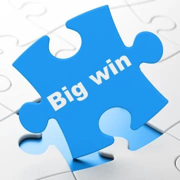 Business concept: Big Win on puzzle background Stockillustratie