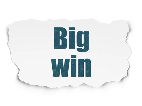 Business concept: Big Win on Torn Paper background Stock Illustration