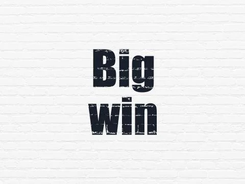 Business concept: Big Win on wall background Stockillustratie