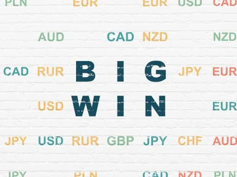 Business concept: Big Win on wall background 库存插图