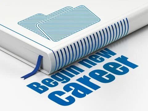 Business concept: book Folder, Begin New Career on white Stock Illustration