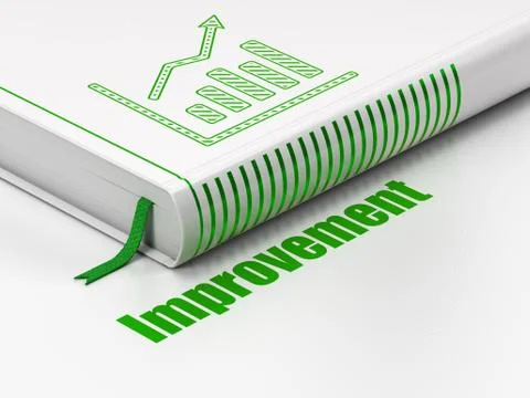 Business concept: book Growth Graph, Improvement on white background Stock Illustration