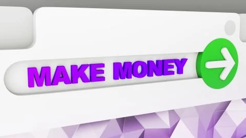 Business concept: browser tabs closeup. Word make money and Problem Solving B Stock Illustration