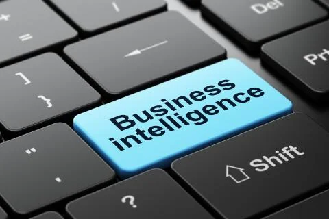 Business concept: Business Intelligence on computer keyboard Stock Illustration