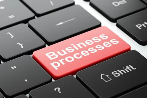 Business concept: Business Processes on computer keyboard background Stock Illustration