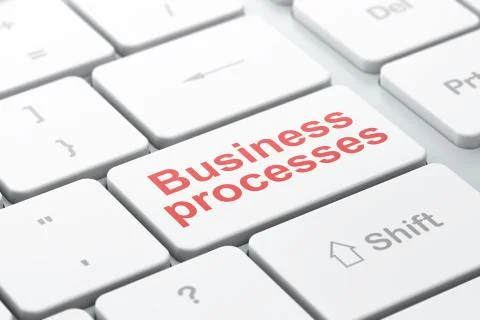 Business concept: Business Processes on computer keyboard background Stock Illustration