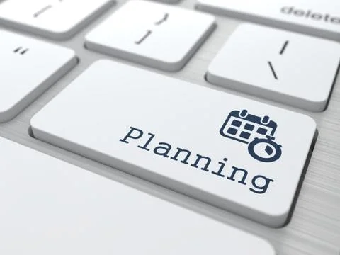 Business Concept. Button "Planning". Stock Illustration