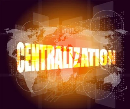 Business concept. centralization words on digital touch screen Stock Illustration