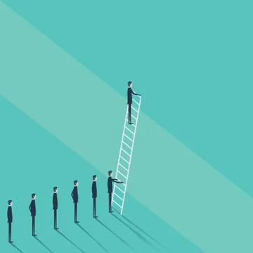 Business concept of challenge, problem solution. Businessman vector symbol Stock Illustration