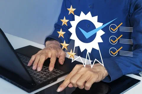Business Concept: Checking and verifying the accuracy of the work plan in a.. Stock Photos