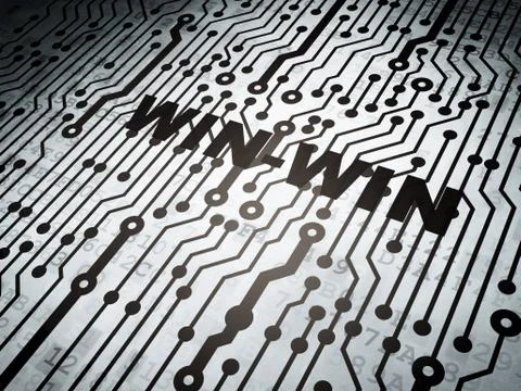 Business concept: circuit board with Win-Win Stock Illustration
