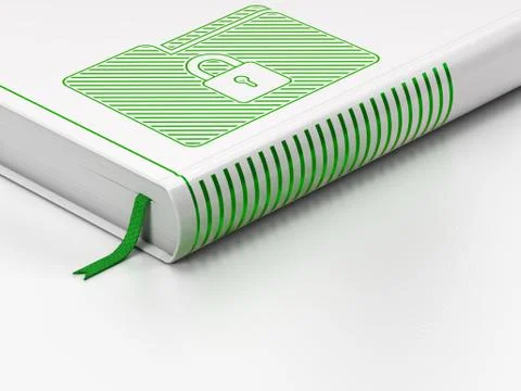 Business concept: closed book, Folder With Lock on white background Stock Illustration