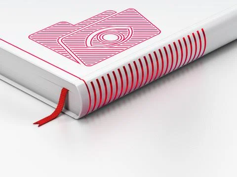 Business concept: closed book, Folder With Eye on white background Stock Illustration