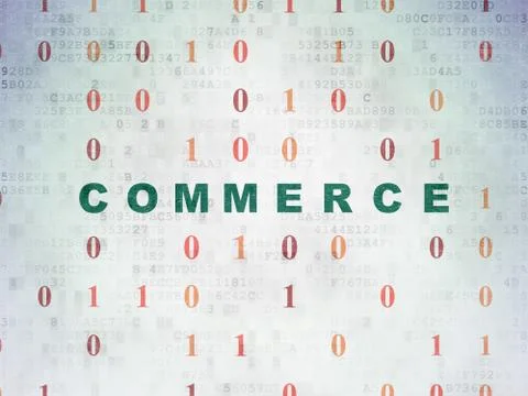 Business concept: Commerce on Digital Data Paper background Stock Illustration