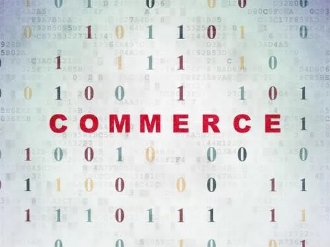 Business concept: Commerce on Digital Data Paper background Stock Illustration