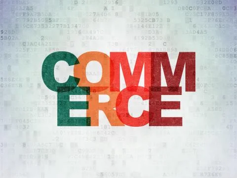Business concept: Commerce on Digital Data Paper background Stock Illustration