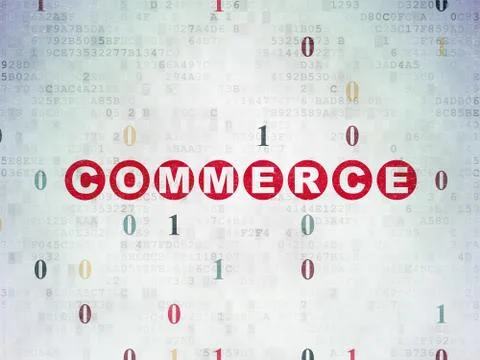 Business concept: Commerce on Digital Data Paper background Stock Illustration
