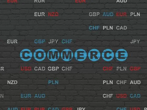 Business concept: Commerce on wall background Illustrazione stock