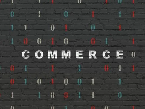 Business concept: Commerce on wall background Stock Illustration