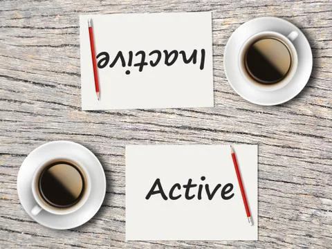 Business Concept : Comparison between active and inactive Foto stock