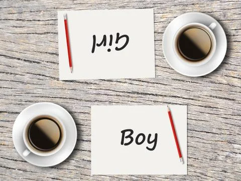 Business Concept : Comparison between boy and girl Stock Photos