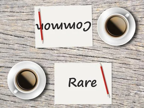 Business Concept : Comparison between common and rare Stock Photos