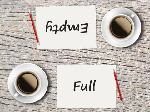 Business Concept : Comparison between full and empty Foto stock
